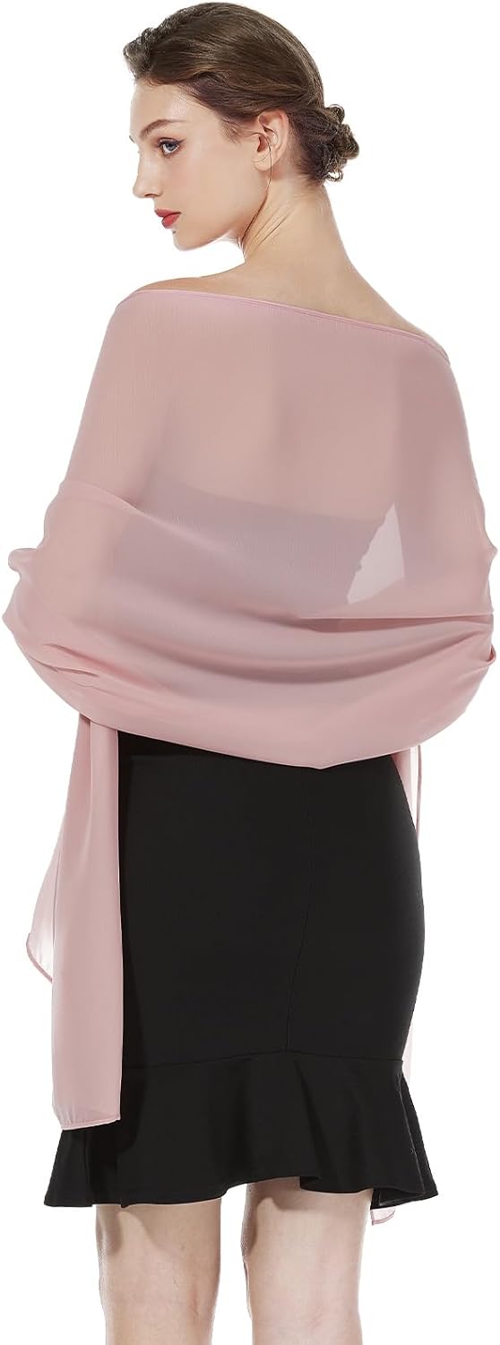 BEAUTELICATE Chiffon Schal Stola Damen Festlich Elegante Tücher Schultertuch Stola für Abendkleider