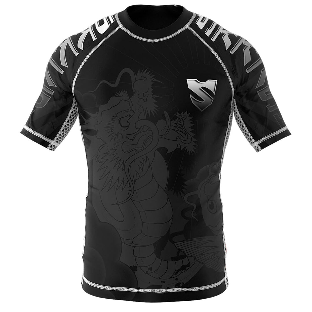 SMMASH Funktionsshirt Herren Rashguard Kurzarm Sportshirt MMA Thaibox Muay Thai Kickboxen Atmungsakt
