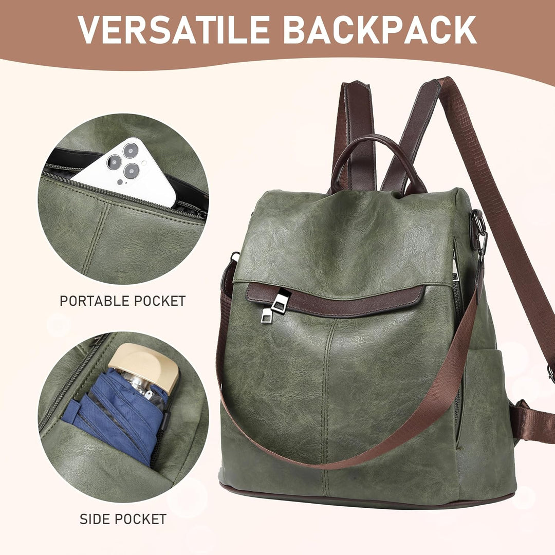 shepretty Damen Anti Diebstahl Rucksack Umhängetasche Schultasche 0298-gr-2new 33*32*15cm, 0298-gr-2