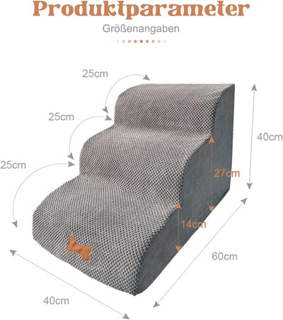 Bounabay® 3 Stufen Haustiertreppe, hundetreppe Bett für kleine Hunde, hunderampe Sofa boxspringbett,
