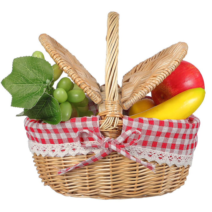 Toddmomy 1 Stück Weidenkorb Für Picknick-Camping Im Freien Natural Weidenkorb mit Deckel und & Liner