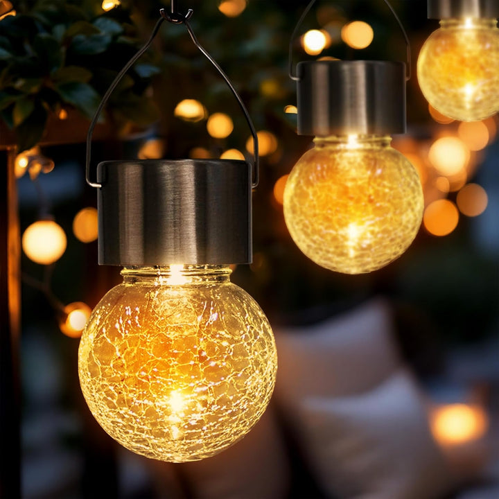 Spetebo 5x LED Solar Hängeleuchte - Garten Deko Solarleuchte Gartenleuchte Hängelampe