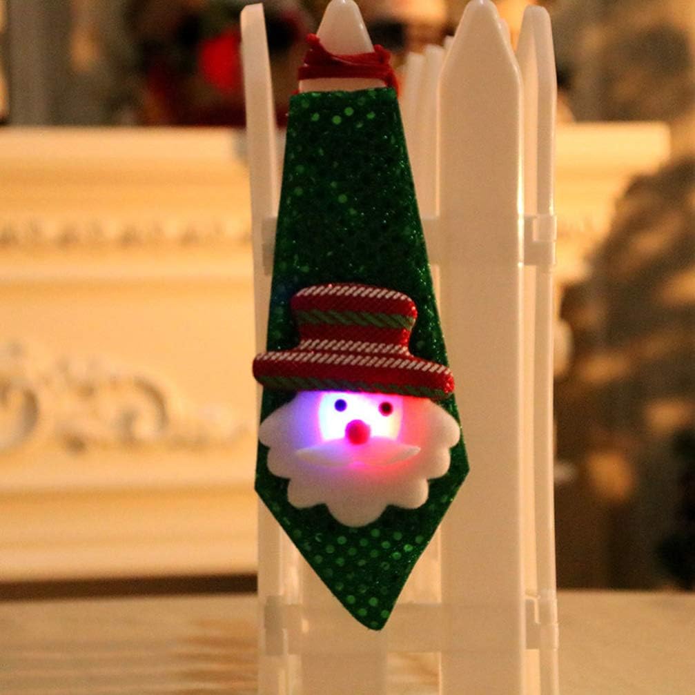 Amosfun 3 Stück Leuchtende Weihnachtskrawatte Led Mit Pailletten Weihnachts Schlips Für Herren Und D