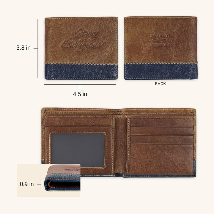 Christian Art Gifts RFID-blockierende Geldbörse aus echtem Leder für Herren, dreifach gefaltetes Des