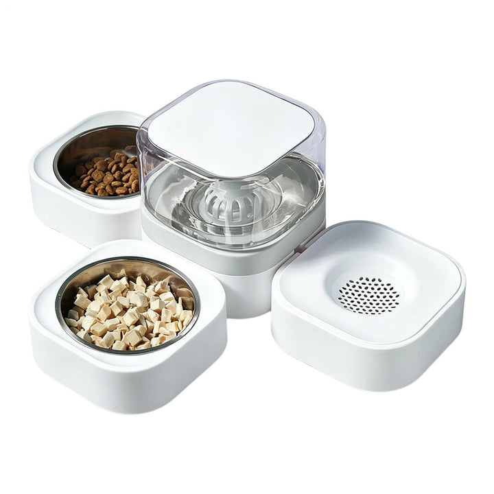 Automatischer Katzenfutter- und Wasserspender Auslaufsicher mit abnehmbarem | Hunde-Futter- und Wass