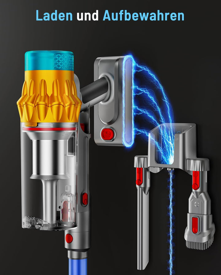 Akku Staubsauger, 50KPA/600W/70Mins Staubsauger Kabellos mit Selbststehend, 1,8L Grosser Staubbecher