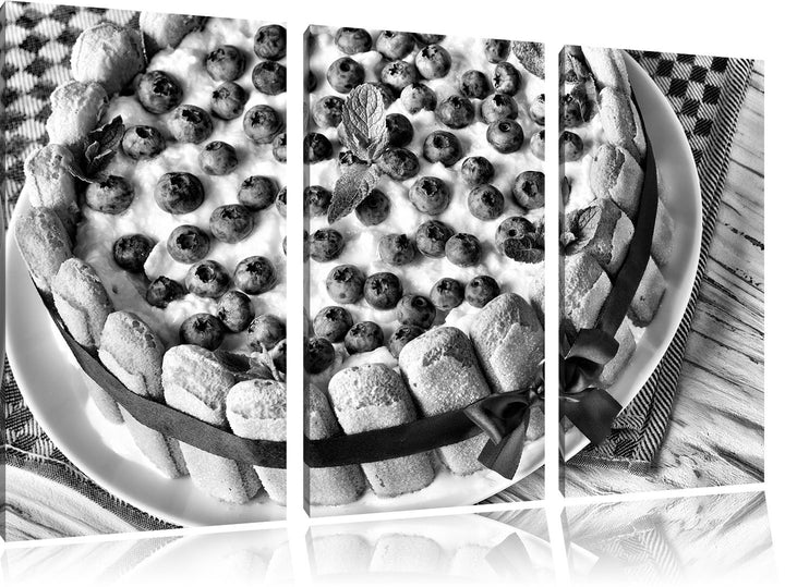 Pixxprint Obsttorte als Leinwandbild/Grösse: 3 Teilig (120x80) cm/Wandbild/Kunstdruck/fertig bespann
