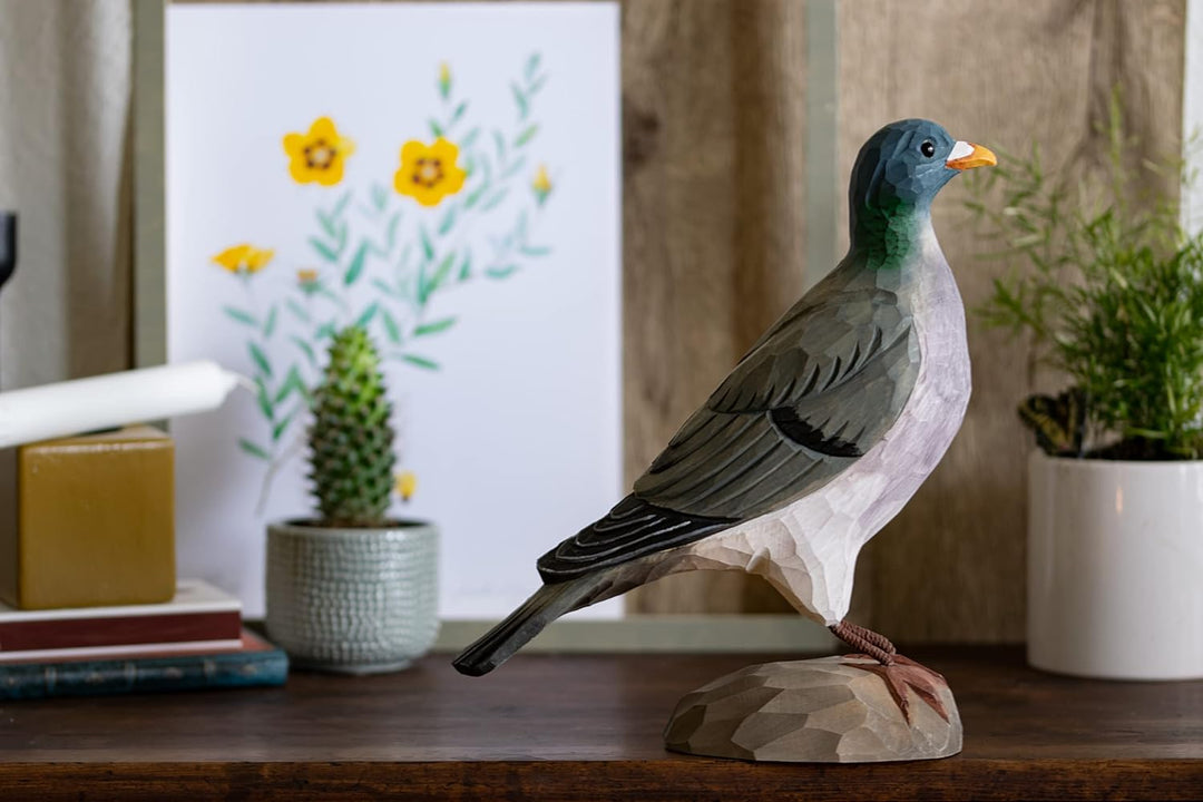 WILDLIFEGARDEN Wildlife Garden WG461 DecoBird Hohltaube - Handgeschnitzter Dekorative Vogel aus Holz