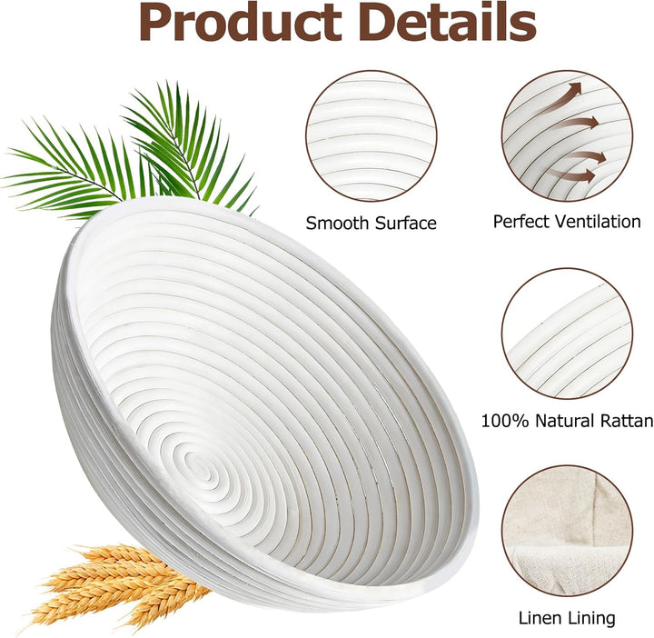 gärkörbchen für brot, Material: Rattan, Masse: 25x8cm, Farbe: Natur, Rundes Gärkorb Zum Brotbacken-S
