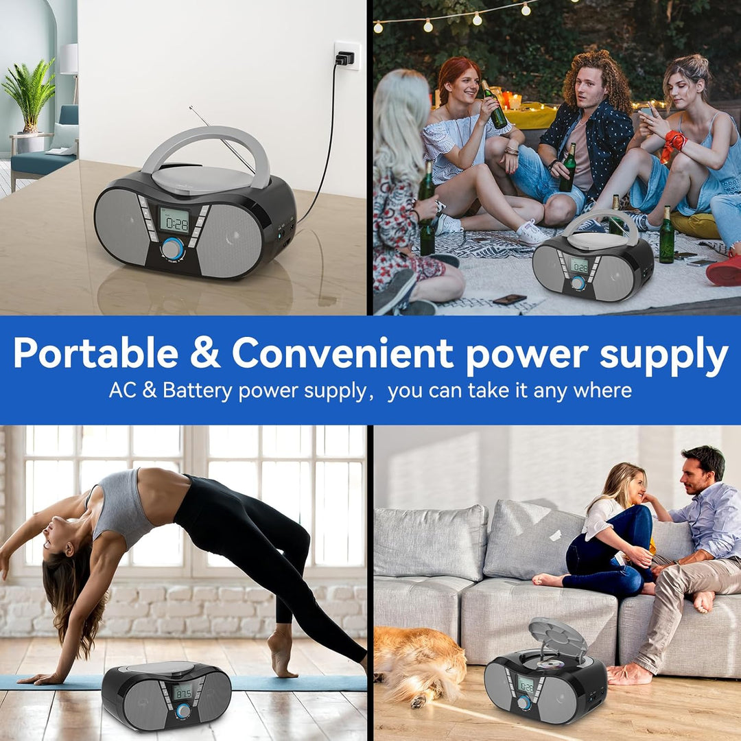 Gueray CD Player Kinder Radio mit CD Player Tragbar Boombox mit Display CD Player Bluetooth mit Laut