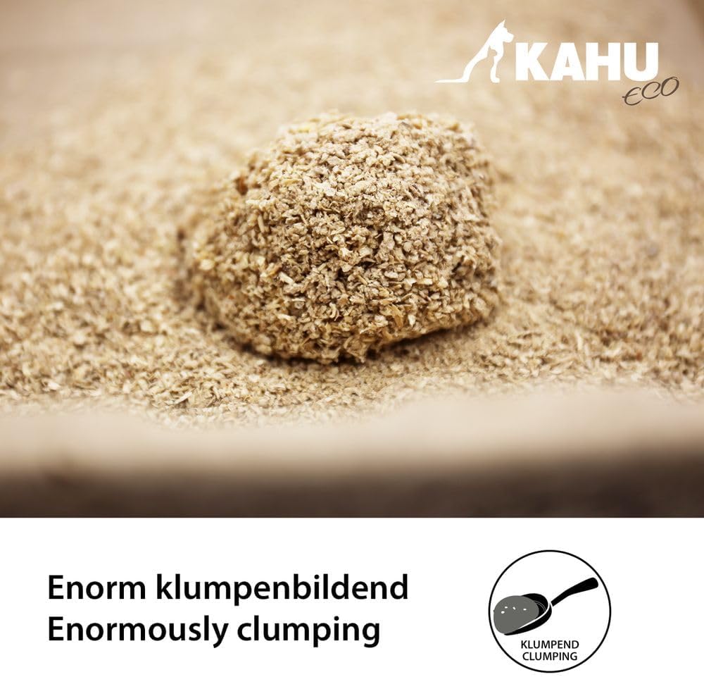 KAHU ECO 100% natürliches Katzenstreu • Klumpstreu • Naturstreu • Bio Holz Granulat Streu • 100% kom