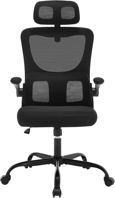 WOLTU Bürostuhl ergonomisch, Schreibtischstuhl Netzstoff, Drehstuhl höhenverstellbar, Schaukelfunkti