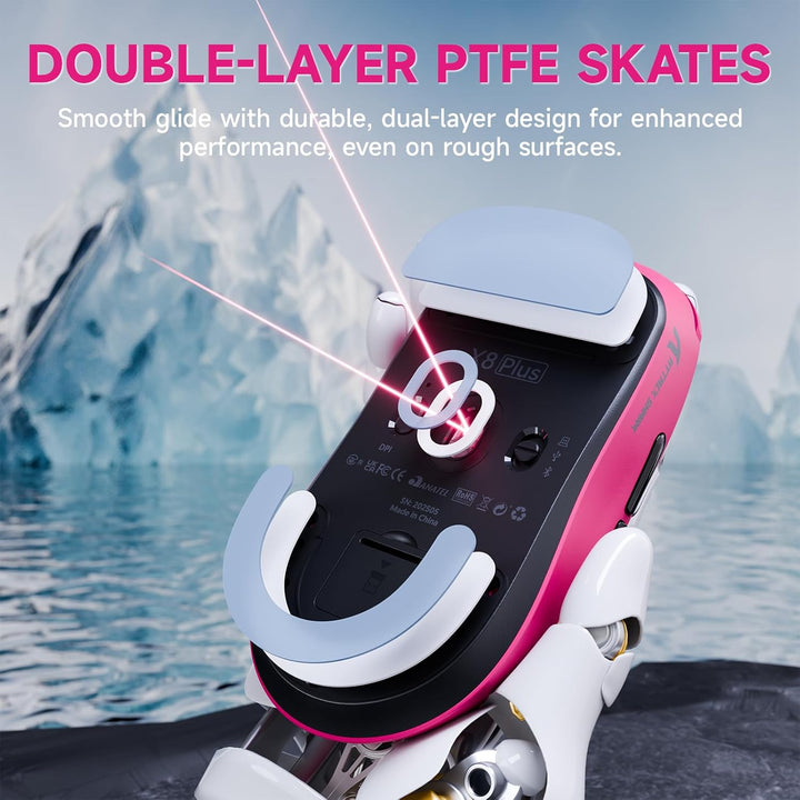 ATTACK SHARK X8 Serie Kabellose Gaming-Maus, 55–65 g Superleicht, PixArt PAW3395/3950 Sensor, BT/2.4