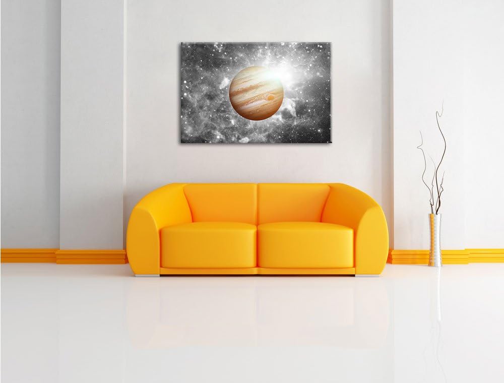 Pixxprint Planet Jupiter im Universum B&W Detail, Format: 100x70 auf Leinwand, 100x70