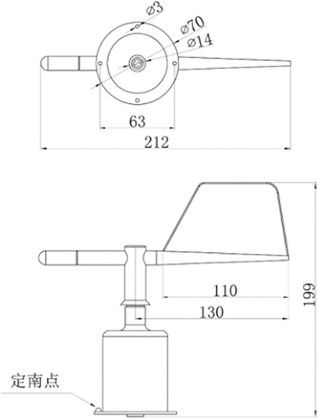 Windrichtungssensor, Aluminiumlegierung, Windgeschwindigkeits- Und Richtungssensor, Gartenüberwachun