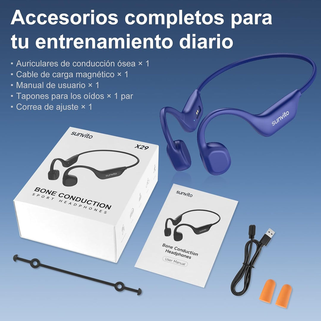 Knochenschall Kopfhörer Bluetooth 6.0, offene Bluetooth-Funkkopfhörer für Sport, wasserdichte, leich