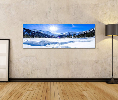 Bild auf Leinwand Berge im Dorf Perstisau in Österreich im Winter Wandbild Leinwandbild Kunstdruck P