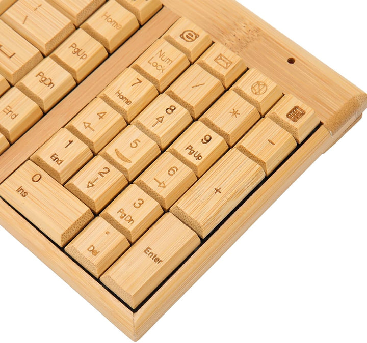 Kabellose Maus-Tastatur aus Bambus, Computer-Steuergeräte aus Holz mit 2,4-GHz-Wireless-Verbindung,