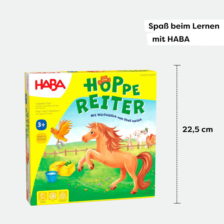 HABA Hoppe Reiter – Spannendes Pferde-Wettlaufspiel - für Kinder ab 3 Jahren - fördert Regelverständ