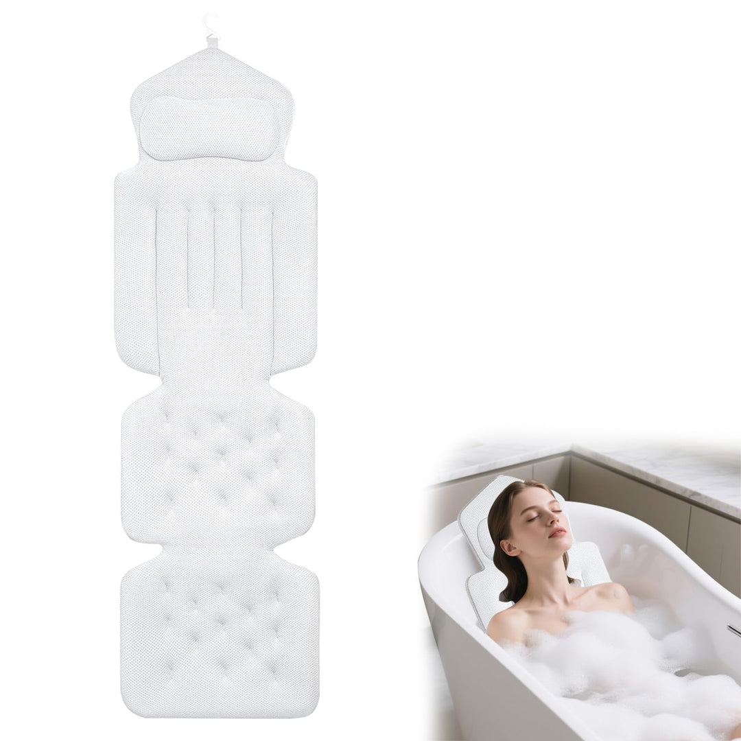 Badewannenkissen Ganzkörper, Badewannenmatte mit Kissen und Lendenwirbelstütze, mit Saugnäpfebad Ant
