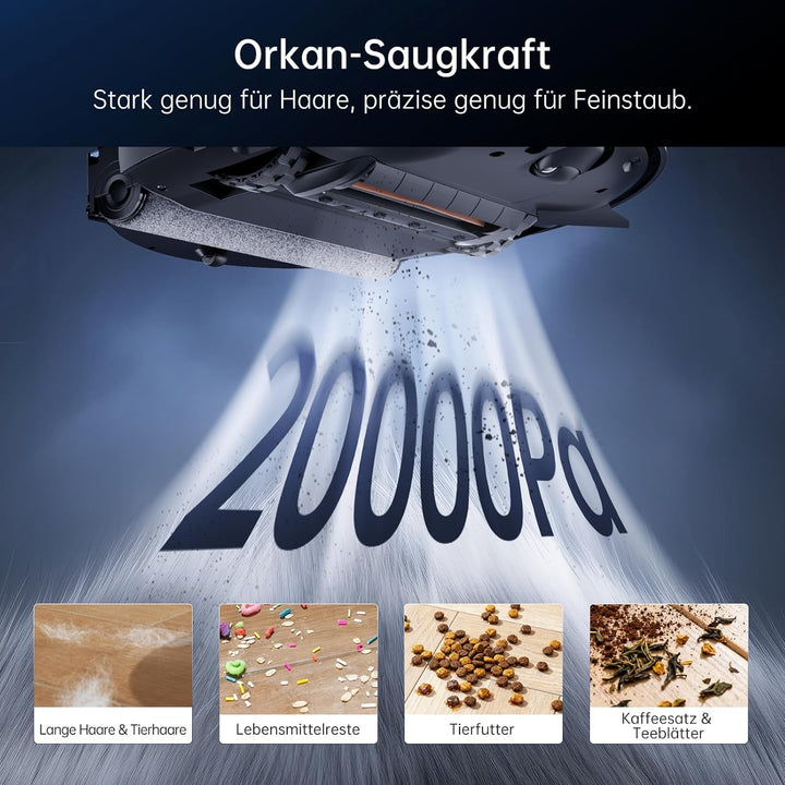 JONR 20000 Pa X9 PRO Roller Wischwalze Saugroboter mit Wischfunktion, Kontinuierlicher Frischwasser-