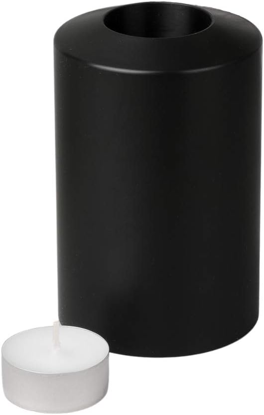 Sin! Teelichthalter Classic schwarz- ∅ 8 cm - Höhe 15 cm, Dauerkerze mit Teelicht in Kerzenform - Te
