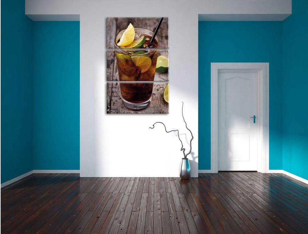 Pixxprint Cuba Libre Original als Leinwandbild | Grösse: 3 Teilig (120x80) | Wandbild| Kunstdruck |