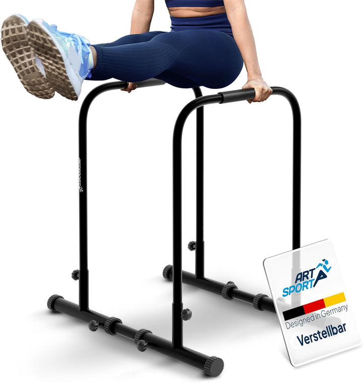 ArtSport Dip Barren - Dip Station bis 500 kg belastbar - Liegestützgriffe - Fitness Stange verstellb