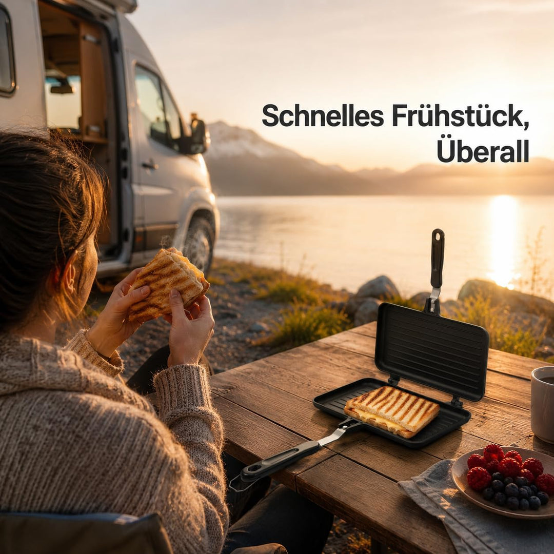 UPKOCH Sandwichmaker Sandwichpresse Grill Frühstückspfanne Aus Aluminiumlegierung Doppelseitige Brat