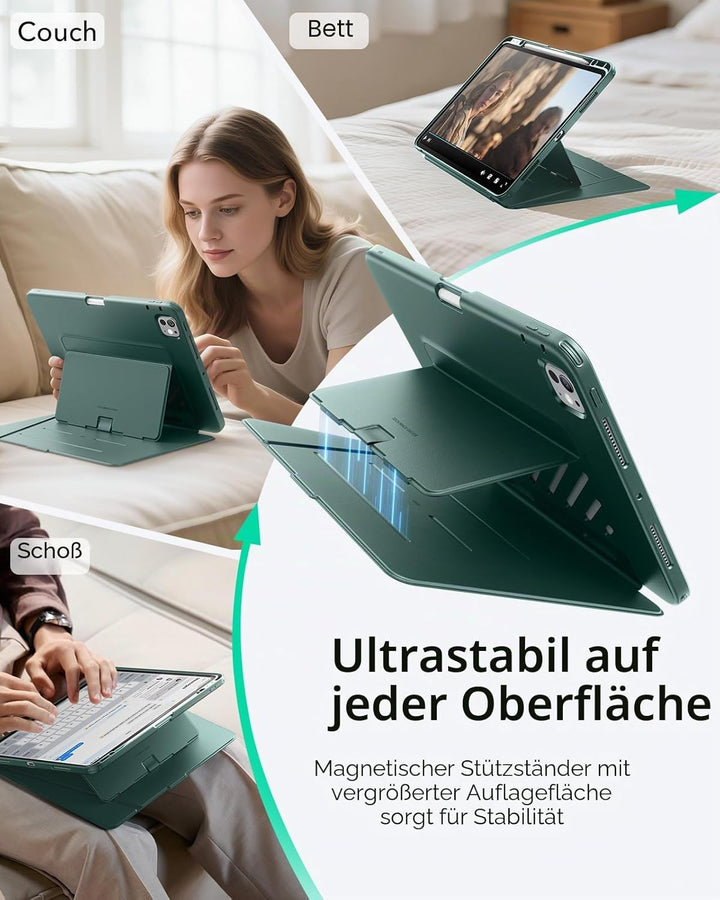 ESR für iPad Pro 13 Zoll Hülle (M5/M4) 2025/2024, Vertikaler Ständer, Multi-Winkel, Ultra-stabile Hü