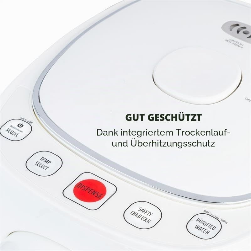 Klarstein Hot Spring Plus Heisswasserspender, Wassertank: 5 Liter, grosses LCD-Display, Temperaturen