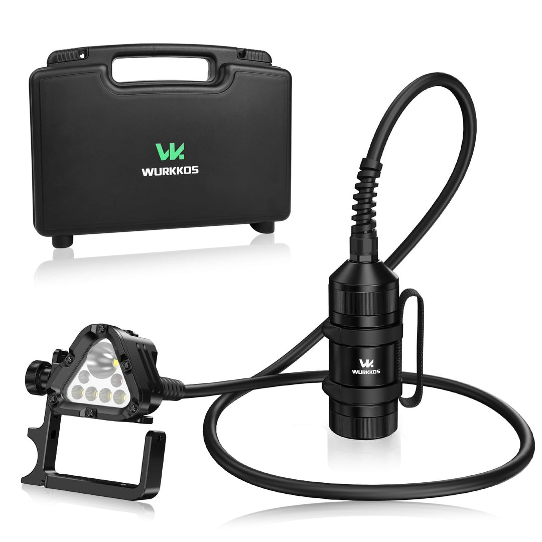 Wurkkos D1 Professionelle Tauchleuchte, 6000 Lumen, 8° Spot+72° Flood, 660nm Rot &amp; 365nm UV, 150m wa