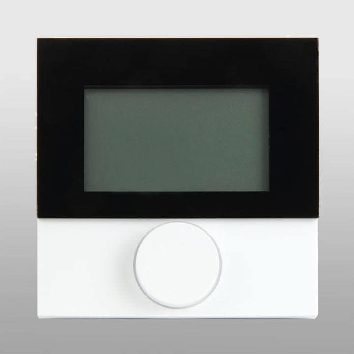 Raumthermostat LCD Alpha direct Control 230V mit Designscheibe für Fussbodenheizung
