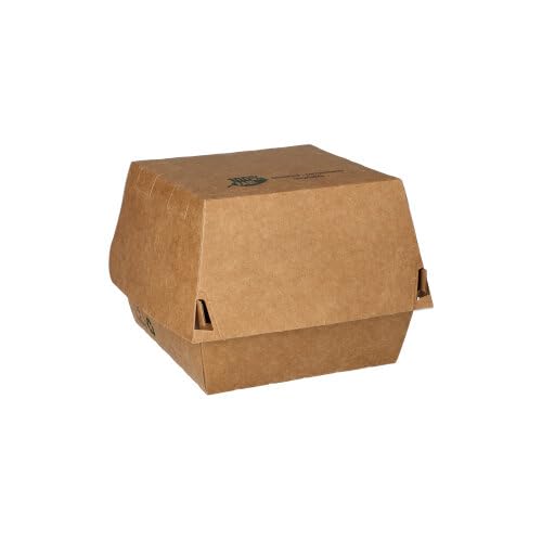 PAPSTAR 400 Burgerboxen, Pappe 7,8 cm x 9 cm x 9 cm braun 100% Fair (89151, 5x80 Stück)