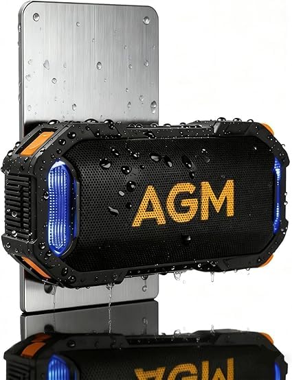 AGM MagROCK Magnetischer Bluetooth Lautsprecher Klein,Lautsprecher,RGB-LEDs,1800mAh,IPX7 wasserdicht
