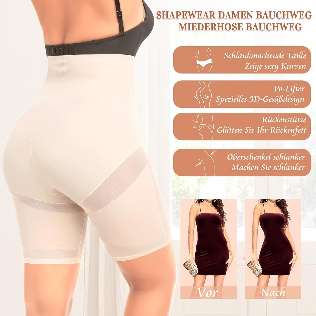 Bauchweg Unterhose Damen Shapewear Miederhose Hohe Taille Unterwäsche Figurenformend Bauchkontrolle