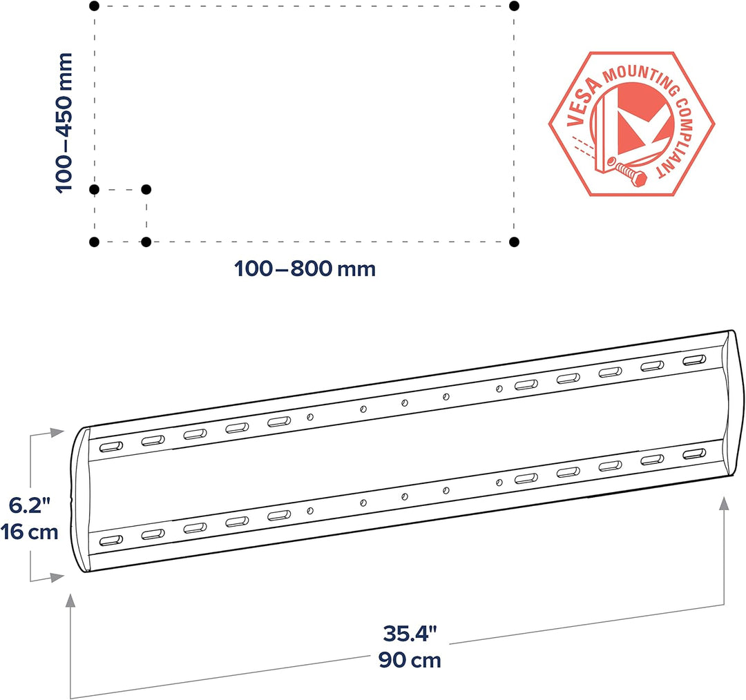 ERGOTRON Wandhalterung XL, starr für Bildschirme ab 42 Zoll und bis 79.4kg, VESA Standard und 5 Jahr