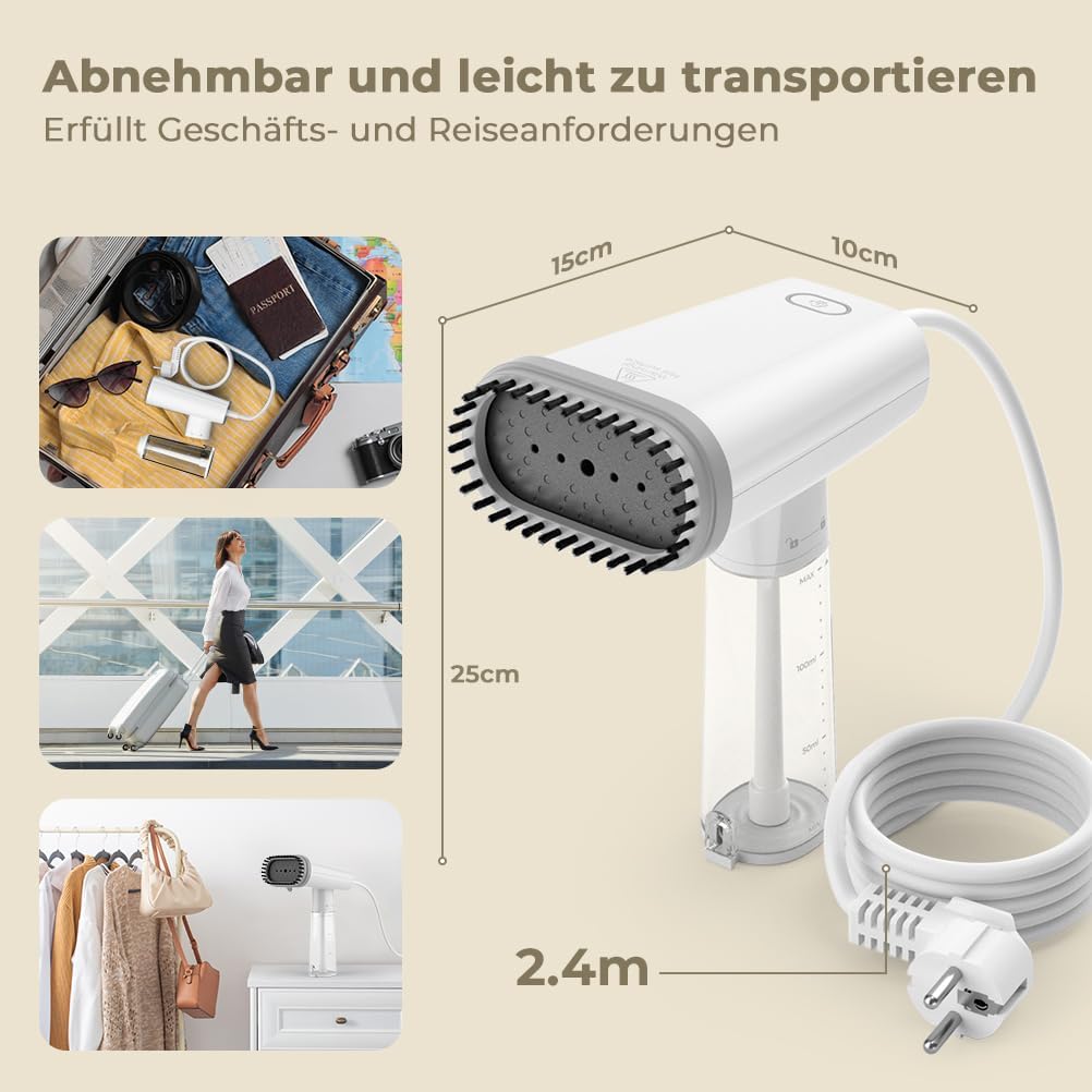 Vpcok Direct Steamer 1000W, Reisebügeleisen mit 150ml Wassertank Klein und Leicht， Portables Hand-Da