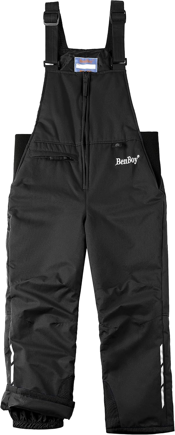 BenBoy Kinder Skihose Schneehose Wasserdicht Softshellhose Gefüttert Warm Hosenträgerhose Latzhose W