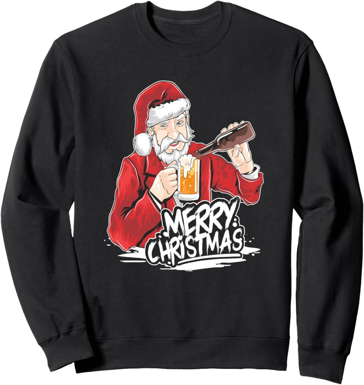 Lustige Biertrinkparty Santa Christmas Joke Humor Gag Sweatshirt