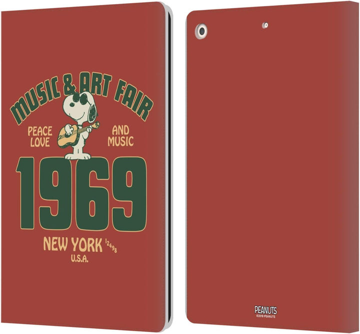 Head Case Designs Offizielle Peanuts Snoopy Guitar 1969 Woodstock 50th Leder Brieftaschen Handyhülle