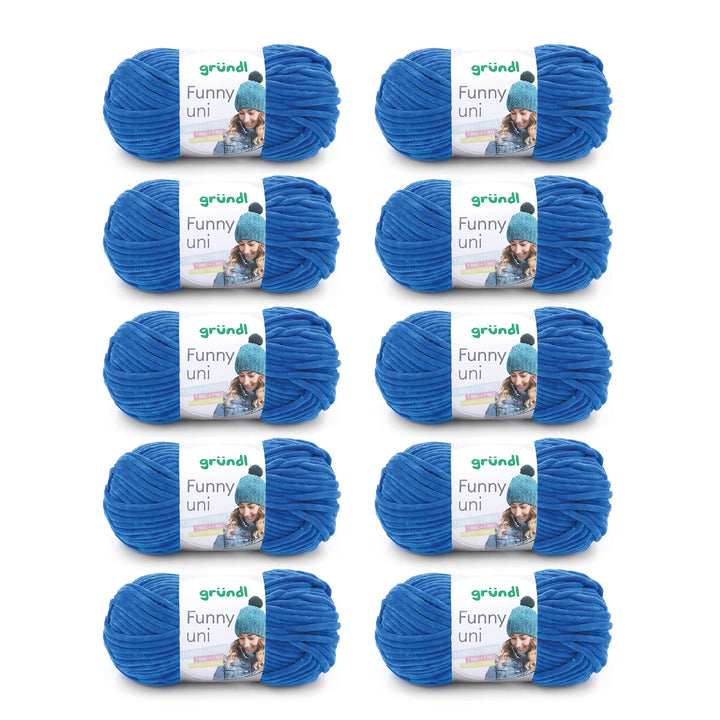 Gründl Funny uni Strick- &amp; Häkelgarn (samtartiges Chenille-Garn aus 100 % Polyester, 10 x 100 g / 12