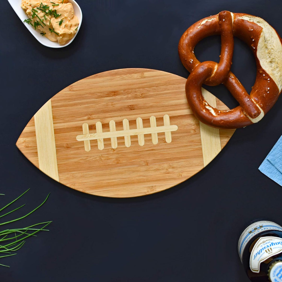 40YARDS American Football Brettchen aus Bambus-Holz für Frühstück, Abendbrot oder als Schneidebrett