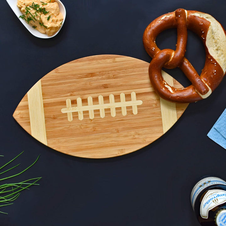 40YARDS American Football Brettchen aus Bambus-Holz für Frühstück, Abendbrot oder als Schneidebrett