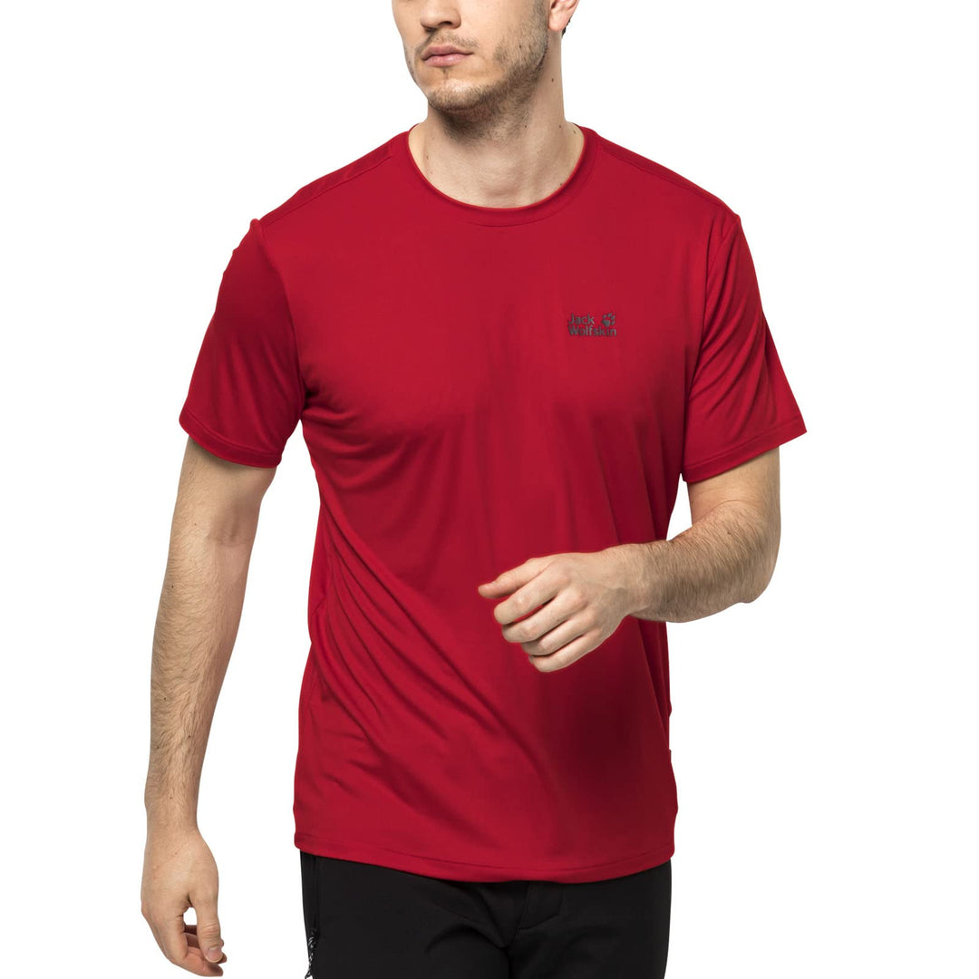 Jack Wolfskin Herren Tech T-Shirt S Adrenaline Red, S Adrenaline Red