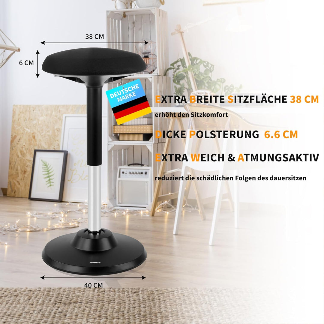 EZSIDE: Höhenverstellbarer Bürohocker, Ergonomischer Arbeitshocker gegen Rückenschmerzen & Verspannu