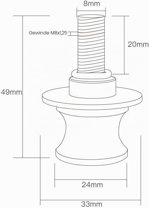 M8 Ständeraufnahme - Montageständeradapter Aluminium Schwingenadapter Motorrad Prismabuchsen Bobbins