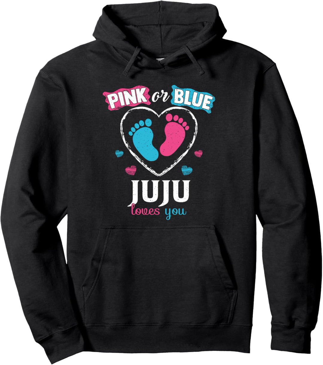 Juju Loves You Baby Gender Reveal Juju, Pink oder Blau Pullover Hoodie