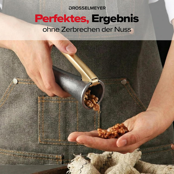 Drosselmeyer Edelstahl Design Nussknacker | Effektiv auf alle Grössen von Nüssen mit minimalem Aufwa
