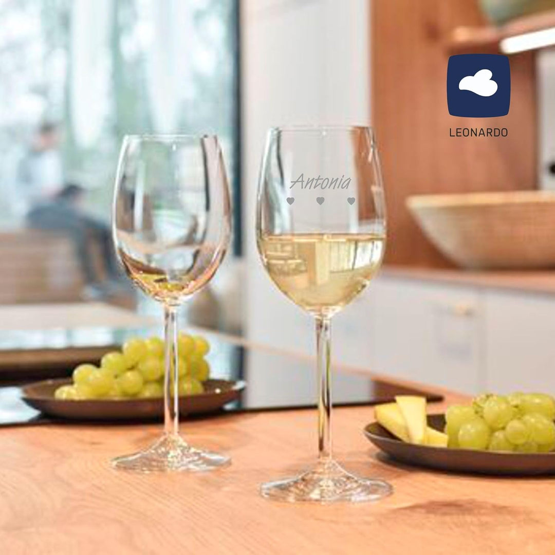 Geschenk zum Valentinstag – Wein Geschenksets – Weinglas mit Gravur 370ml – Geburtstagsgeschenke – G